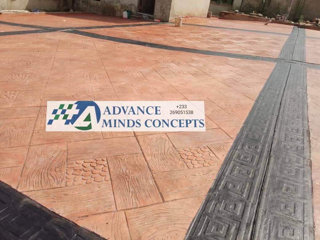 Square Wood Design ( floor stamping)