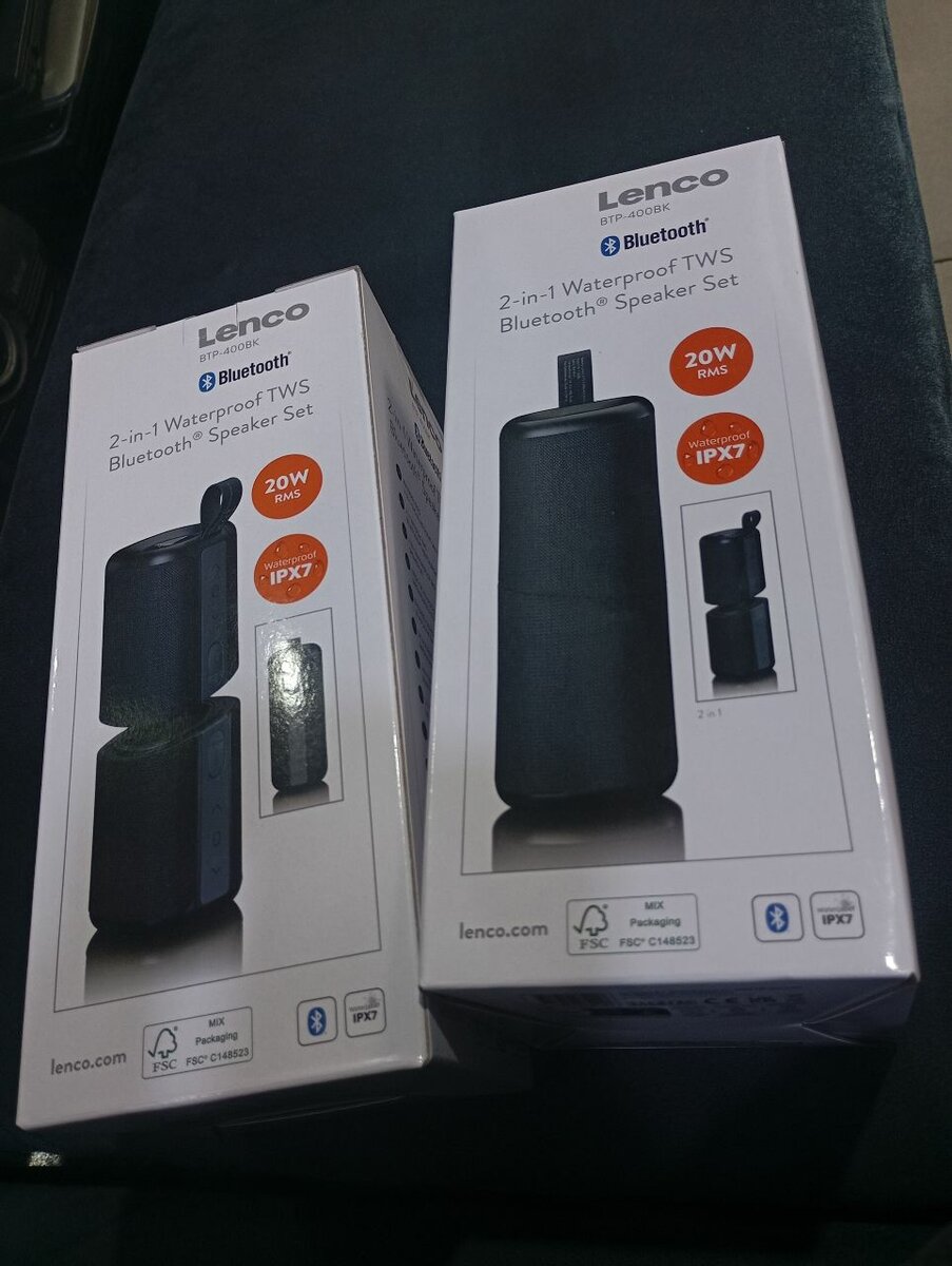 LENCO BTP-400BK - 2 in 1 Bluetooth speaker  waterproof