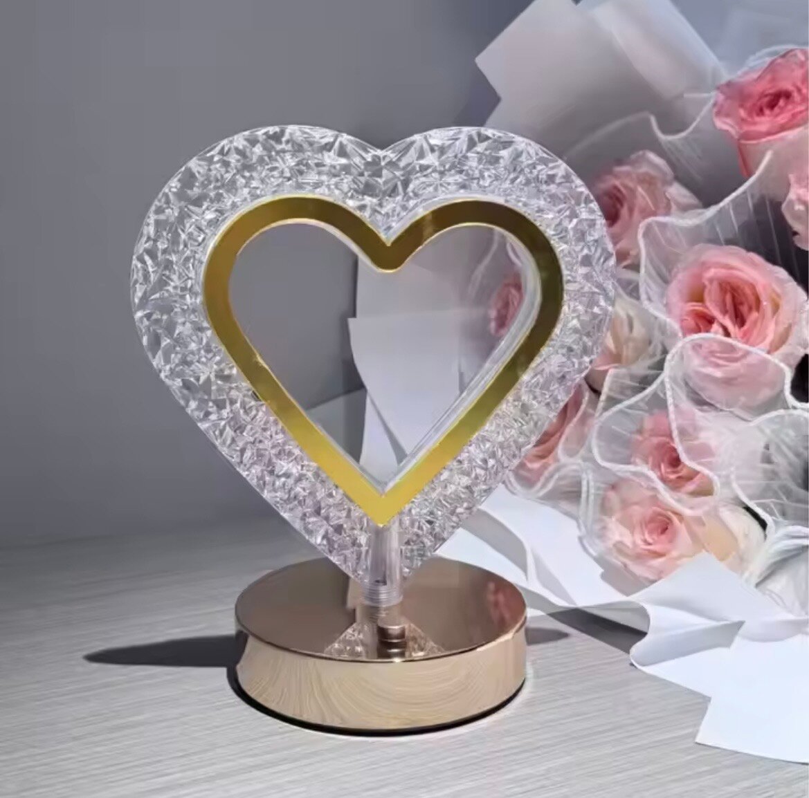 Lampe LED Cœur Cristal