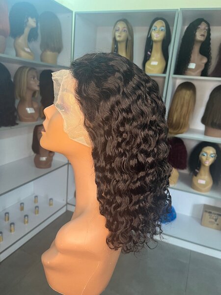 Waterwave Bob 16 inches with a 13*4 lace , natural colour