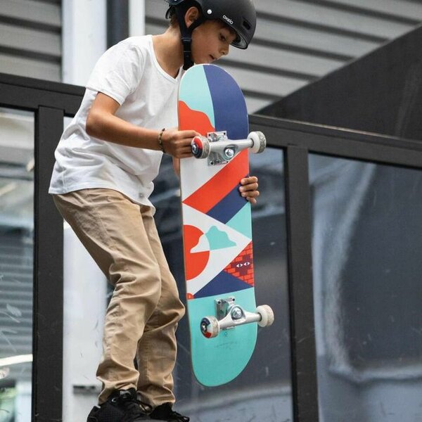 PLANCHE DE SKATE ENFANT 8 - 12 ANS CP100 MID GEOMETRIC TAILL