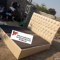 custom made bed with a high base