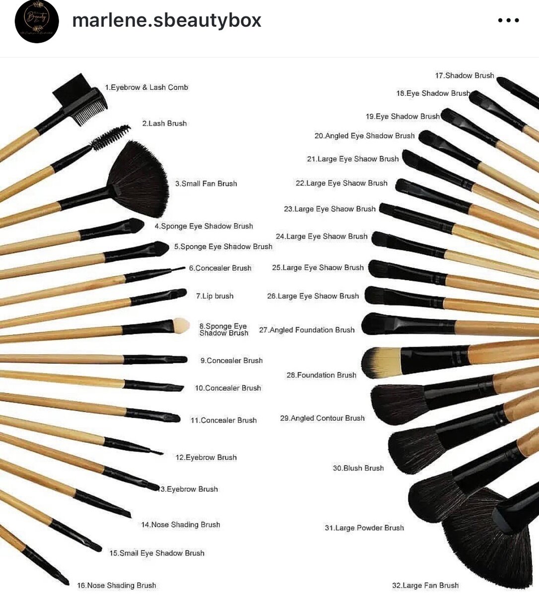 Lot de 24 pinceaux de maquillage