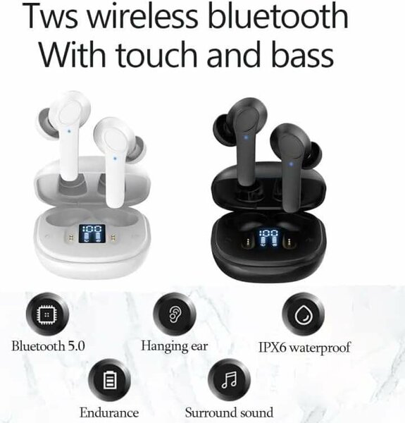 Écouteurs Bluetooth TWS IPX6