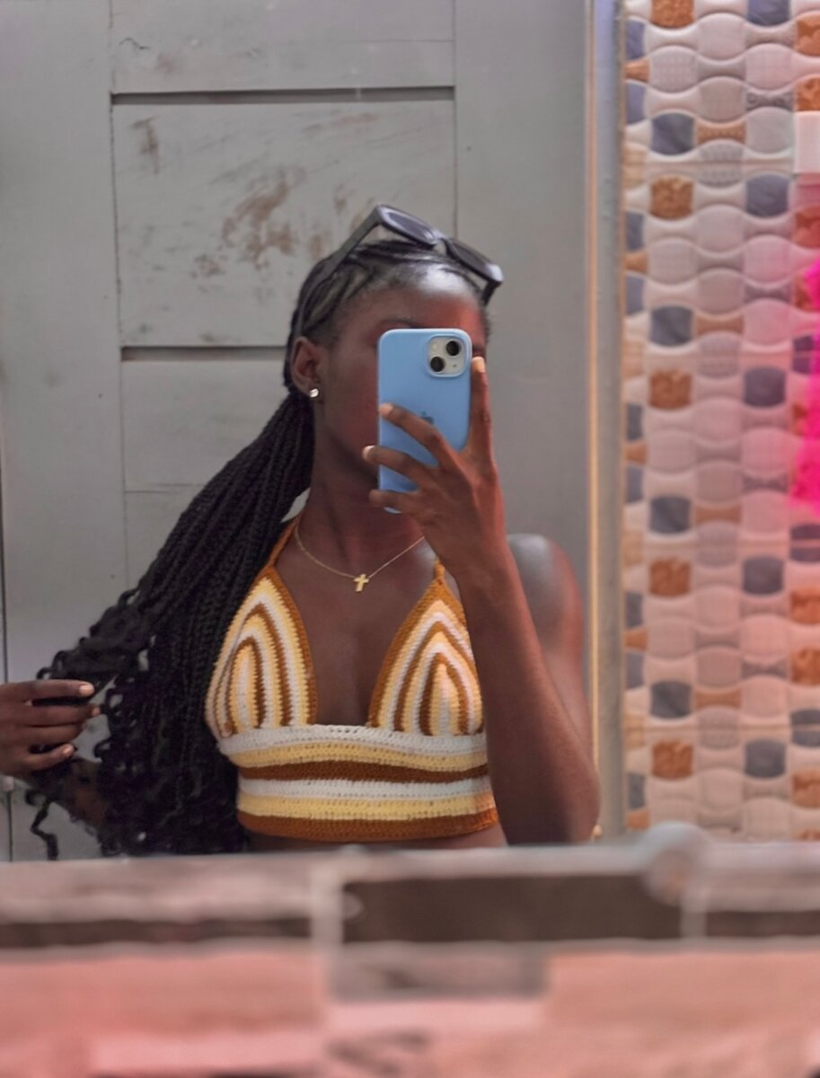 Top en crochet rayé