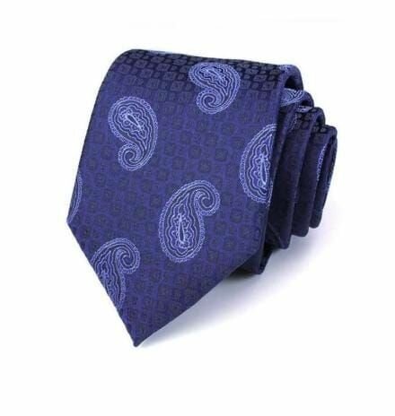 Cravate bleue à motif cachemire