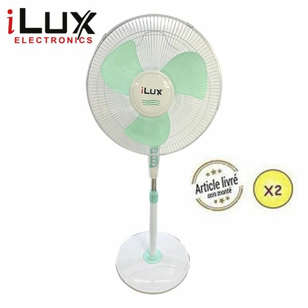 Ilux 2 Ventilateurs 16 Pouces EK1602 - 3 Hélices - 2 Pièces - Vert