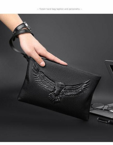 Pochette élégante en cuir