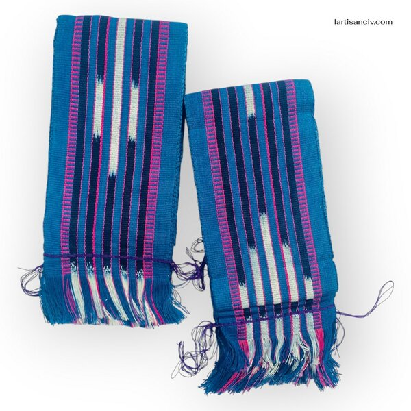 Paire d'echarpes nobles  bleue