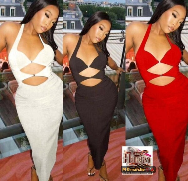 Robe longue découpée tendance