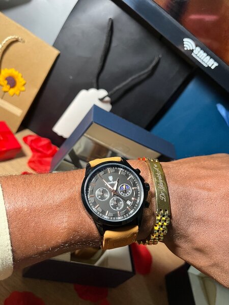 Montre homme chronographe cuir