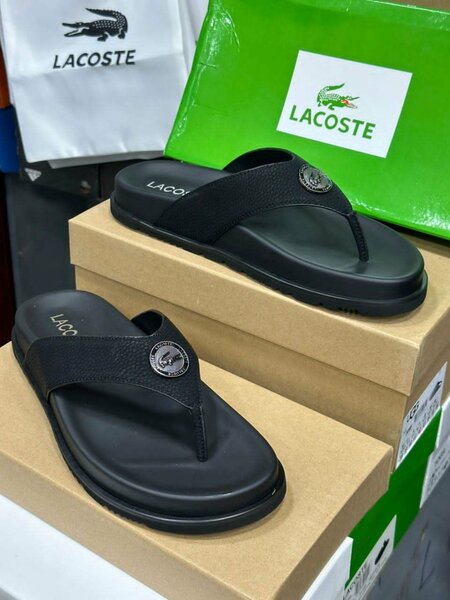 Tongs en cuir Lacoste homme