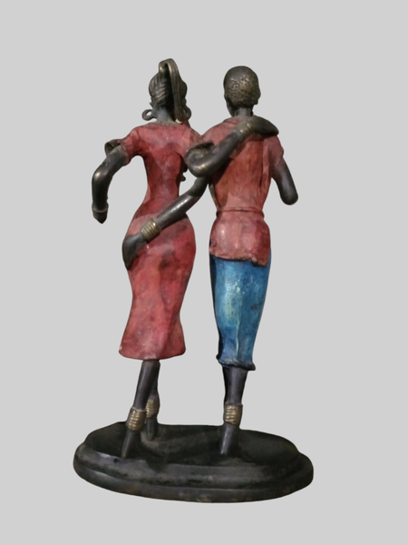 Statue couple africain  bronze