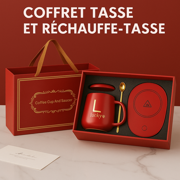 Coffret de tasse avec plaque