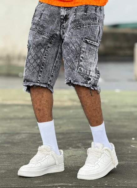 Shorts en denim délavé