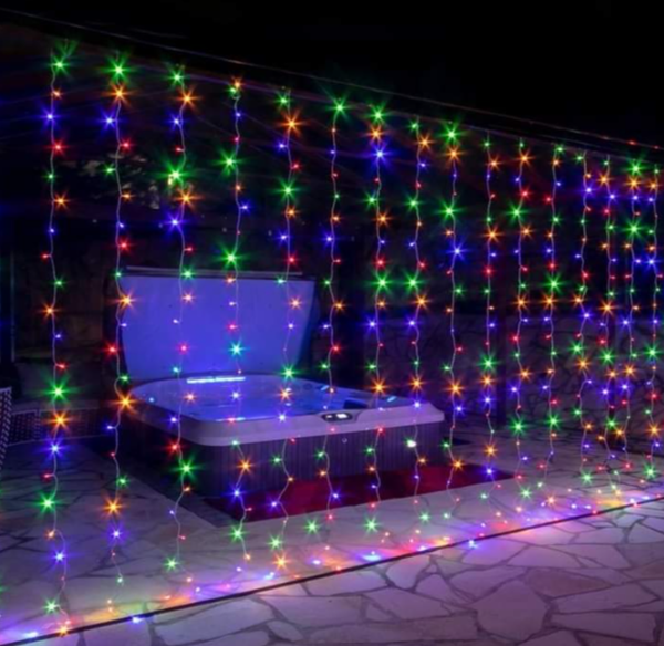 rideau à bandes mené