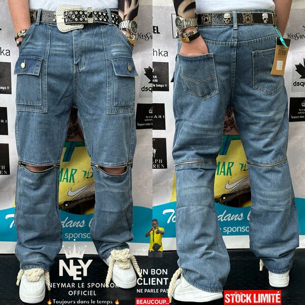 Jeans baggy déchirés unisexes