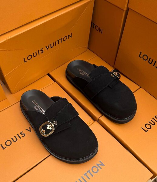 Mules en daim Louis Vuitton