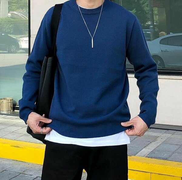 Sweat-shirt bleu confortable