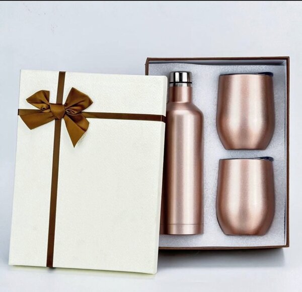 3pc Stainless Steel Thermal Vacuum Bottle and Tumbler Gift S