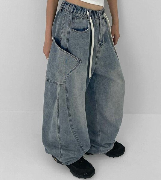 Jean cargo ample unisexe