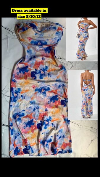 Multicolored formal sleeveless dress