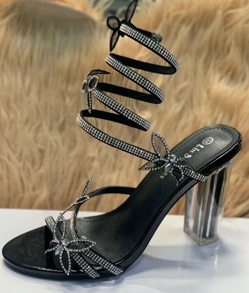 Sandales à talon transparent