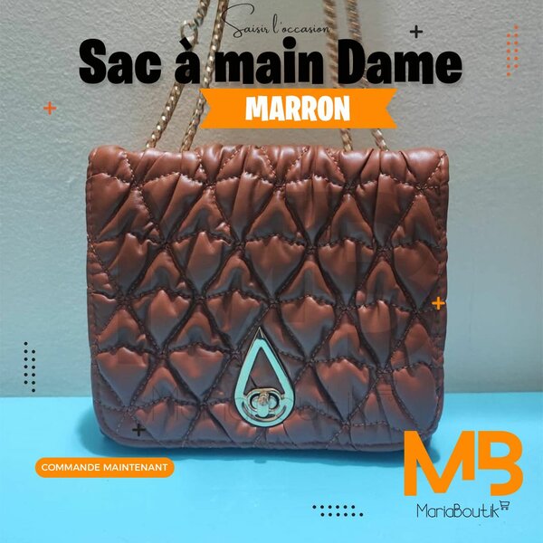 Sac à Main Matelassé Marron