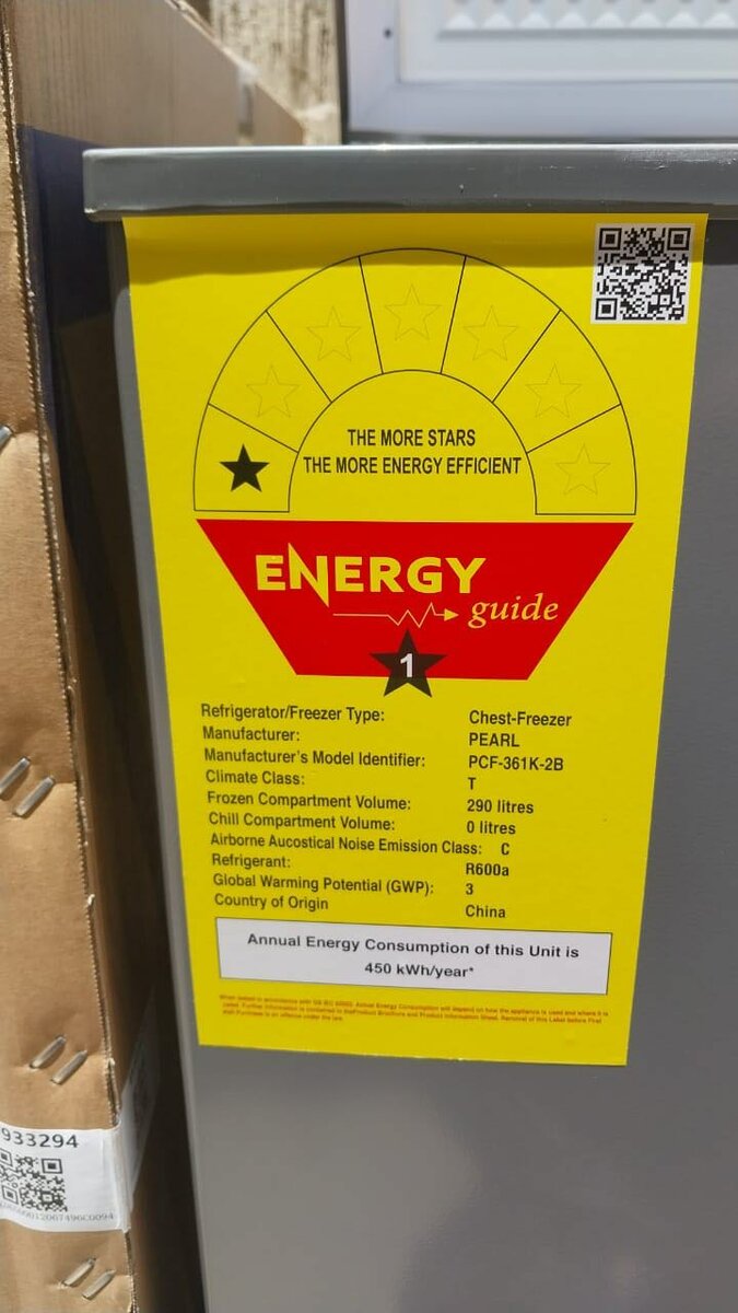Pearl chest freezer 290 litre