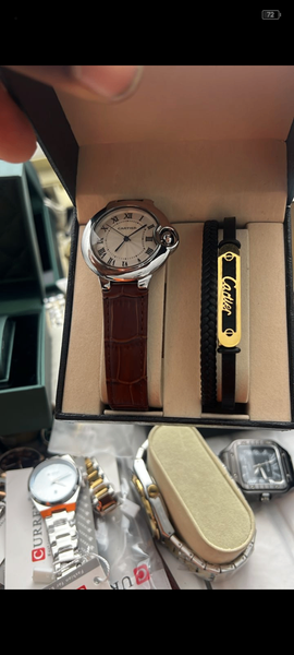 Montre élégante cuir et bracelet