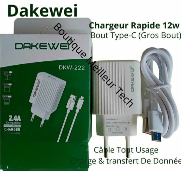 Dakewei Chargeur Type-c Original - Charge Rapide 12w