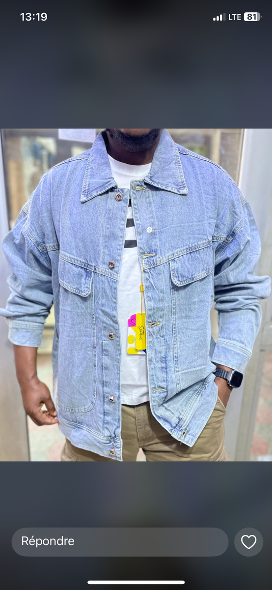 Veste en jean décontractée homme