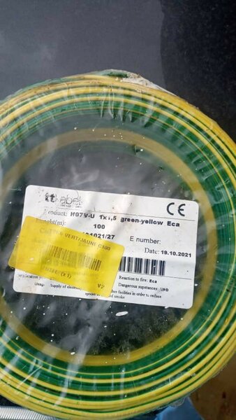 Câble Électrique 100m Vert-Jaune
