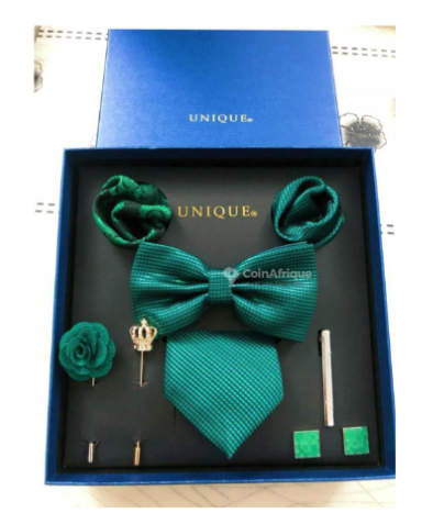 Coffret cravate + nœud vert