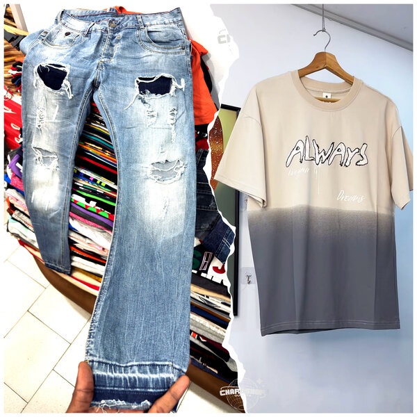 Ensemble T-shirt Et Jeans Décontracté