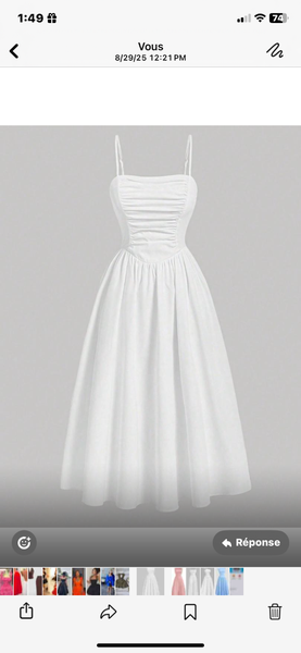 Robe Blanche Évasée Élégante