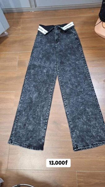 Jean large femme délavé