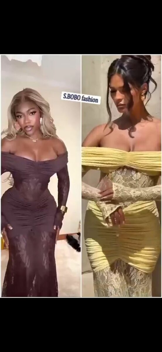 Robe longue élégante en dentelle