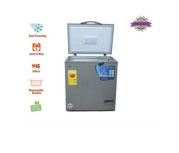 145L Chest Freezer With Door Lock & key - (RCF 180N-B) - Sil
