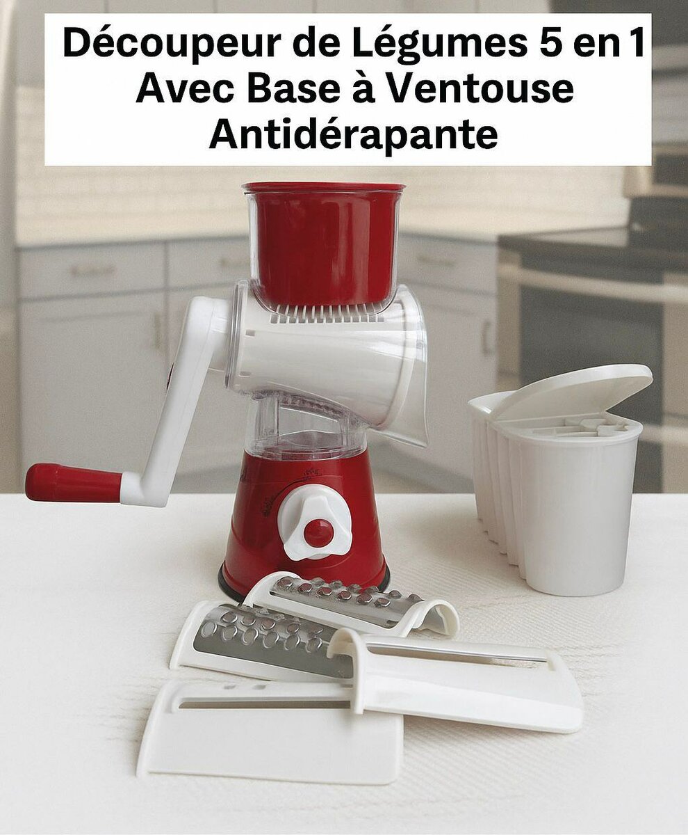 Découpe-légumes 5 en 1 Base Ventouse