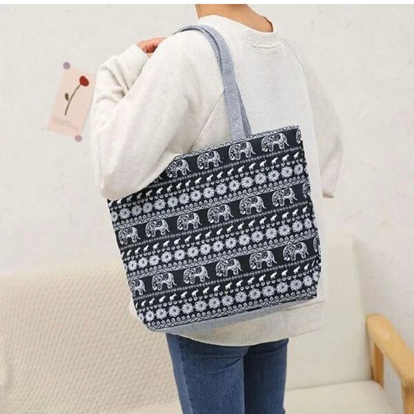 Sac fourre-tout en toile motifs