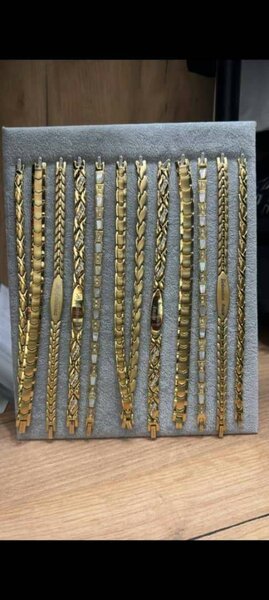 Титановые браслеты, комплект с напылением золота, проба 925.