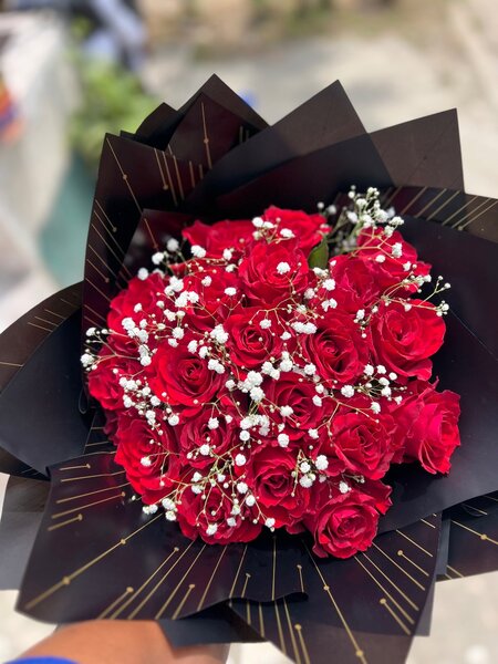 Bouquet de roses rouges luxueux
