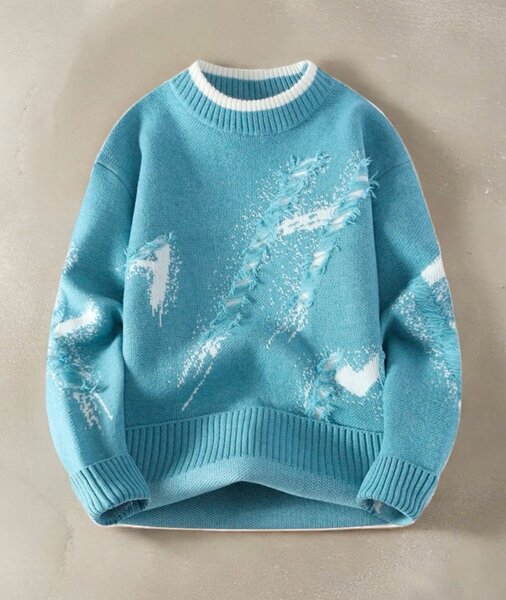 Pull bleu en tricot élégant