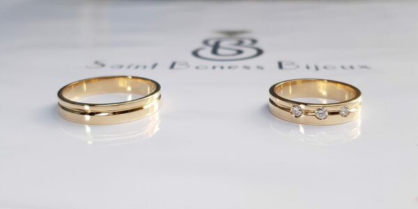 Bague alliance or jaune 18k