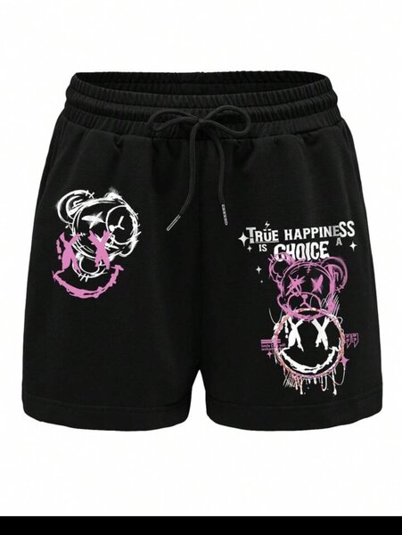 Short en coton imprimé urbain