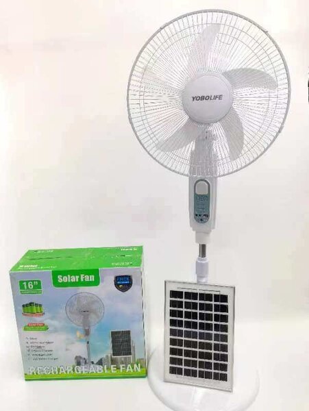 Solar rechargeable standing fan