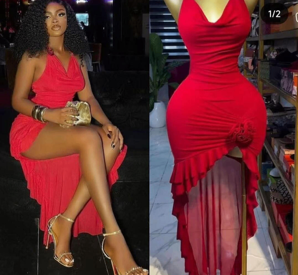 Robe élégante rouge soirée