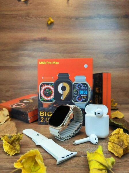 Montre intelligente connectée - 2 bracelets + Écouteurs