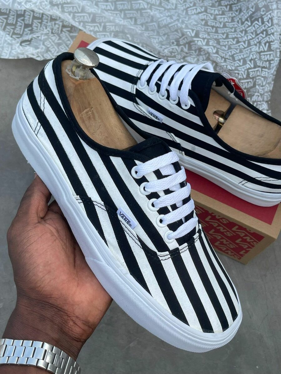 Vans Baskets Rayées Noir Blanc